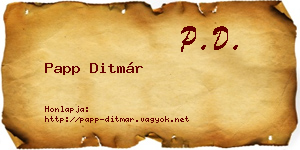 Papp Ditmár névjegykártya